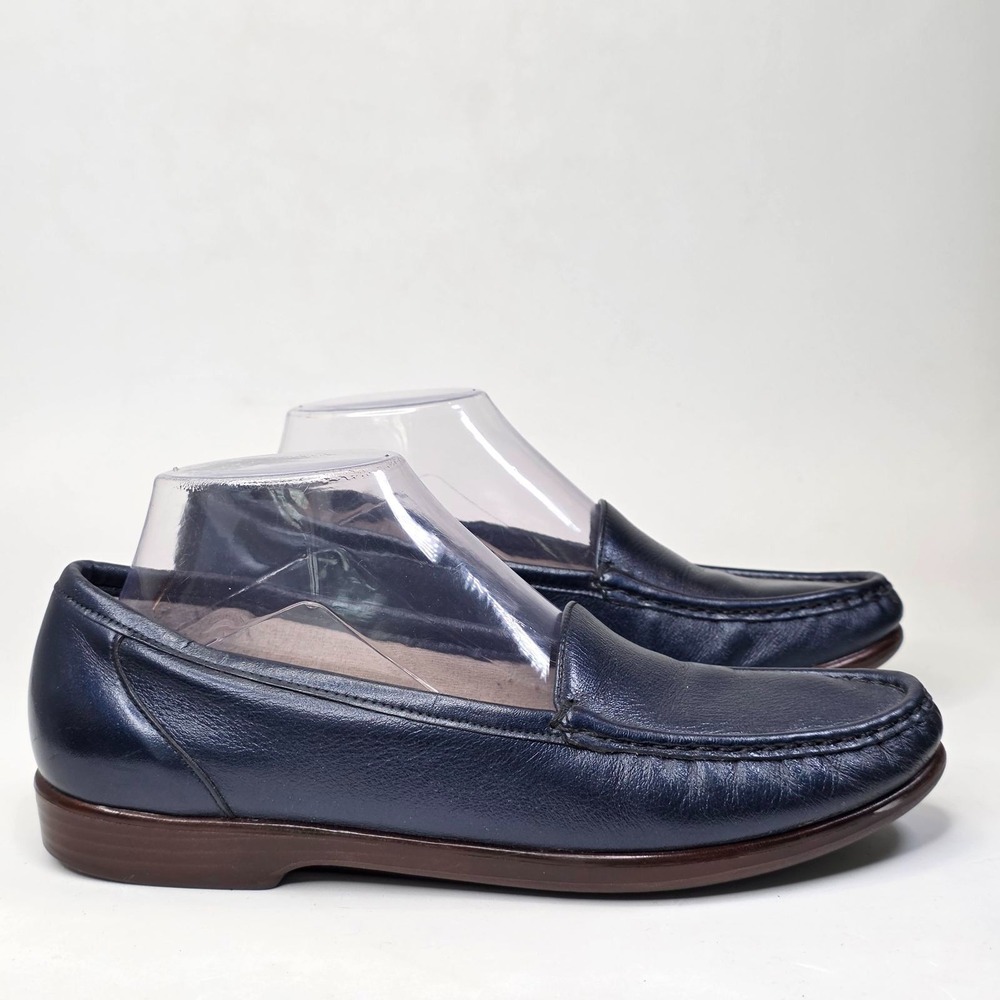 SAS Simplify Tripad Pearl Blue Loafers Women's Size 9 S Navy Leather Shoes